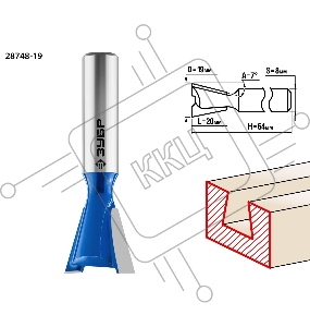 Фреза пазовая фасонная Ласточкин Хвост Зубр ПРОФ. 28748-19