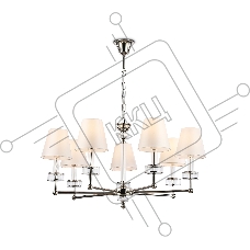 Люстра Ambrella light LH71003/7 BN/WH никель/белый E14*7 max 40W D820*1130