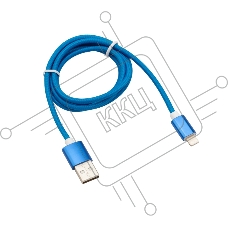 Кабель Rexant USB-Lightning 1 м, синяя нейлоновая оплетка