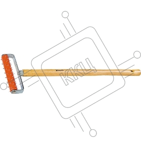 Валик для гипсокартона, 150 мм, игольчатый, деревянная ручка 500 мм// MTX