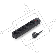 Сетевой фильтр ExeGate EX266859RUS SP-5-1.5B (5 розеток, 1.5м, евровилка, черный)