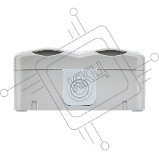 Блок горизонтальный 2 розетки (керамика) Mini OG IP54 с заземлением, о/у, серый KRANZ
