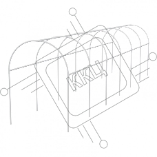 Каркас парника пластиковый 500 х 110 х 120 см, дуга d20мм, белый// Palisad