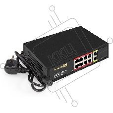 Коммутатор неуправляемый ExeGate EDGS-1010D.8PoE-120W (10-портовый гигабитный UTP 10/100/1000 Base-T: 8 портов IEEE 802.3af (PoE), мощность PoE: 15,4W, суммарно 120W, 2 порта RJ45 uplink, настенный/настольный, металлический корпус)