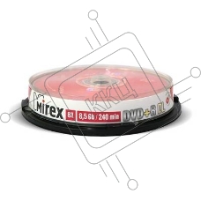 Диск DVD+R Mirex 8.5 Gb, 8x, Cake Box (10), Dual Layer (10/300)