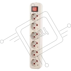 Колодка удлинителя 6-м с заземл. с выкл. Lezard 720-0600-602
