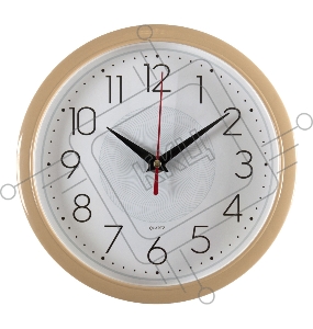 Часы настенные аналоговые Бюрократ WALLC-R83P D22см белый/бежевый