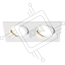 Встраиваемый поворотный точечный светильник Ambrella light TN102745/2 WH белый IP20 GU5.3/2 180*95*25
