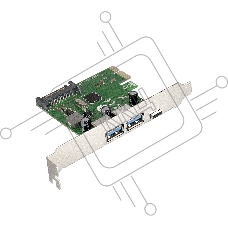Контроллер ExeGate EXE-323 PCI-E 2.0, 2*USB3.0 ext + 1*Type-C, разъем доп.питания (OEM)