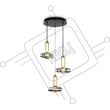 Подвесной светодиодный светильник Ambrella light LH31012/3 GR/SM серый/дымчатый 35W 3000K D450*1790
