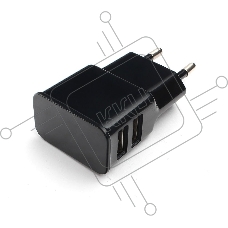 Адаптер питания Cablexpert MP3A-PC-12 100/220V - 5V USB 2 порта, 2.1A, черный