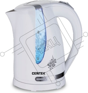 Чайник Centek CT-0040 White 1.8л, 2200Вт, открывание кнопкой, внутренняя подсветка