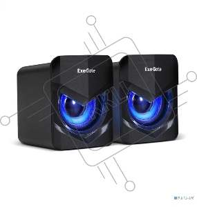 Акустическая система 2.0 ExeGate EX289685RUS Accord 200 (питание USB, 2х3Вт (6Вт RMS), 60-20000Гц,цвет черный, синяя подсветка)