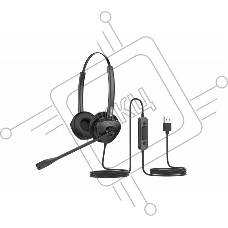 Бинауральная USB-гарнитура Fanvil, HT302-U, стерео, HD звук, USB