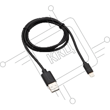 Кабель Rexant USB-Lightning 2 А, 1 м, черный ПВХ