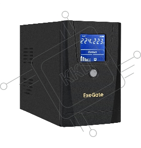 ИБП ExeGate Power Smart ULB-650.LCD.AVR.1SH.2C13 <650VA/360W, LCD, AVR,1*Schuko+2*C13, металлический корпус, Black>