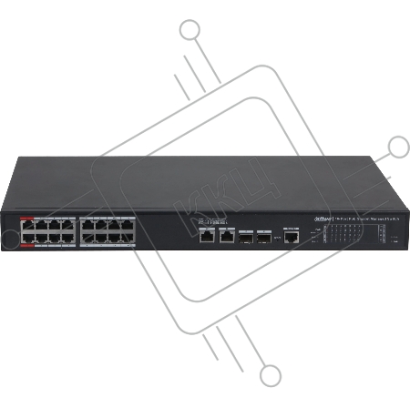 Коммутатор Dahua DH-S4220-16GT-190 (L2) 16x1Гбит/с 2SFP 16PoE 190W управляемый