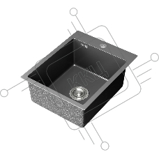 Мойка кухонная из нержавеющей стали BAUEDGE SOUL КТ4050В NANO BLACK, сифон EASY CLEAN в комплекте.