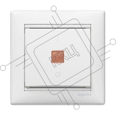 Механизм выключателя 1-кл. СП Valena 10А IP31 с зел. инд. бел. Leg 774410