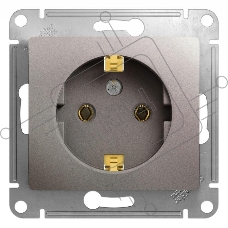 Розетка Systeme electric GSL001243 GLOSSA с заземлением,16А, 250В, механизм, ПЛАТИНА