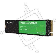 Накопитель SSD WD Green SN350 WDS480G2G0C, 480GB, PCIe 3.0 x4, M.2 2280, NVMe, R/W 2400/1650