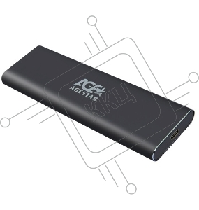 USB 3.1 Type-C  Внешний корпус M.2 NVME (M-key)  AgeStar 31UBNV1C (GRAY), алюминий, черный