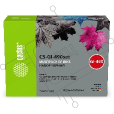 Чернила Cactus CS-GI-490SET (1х135 мл, 3х70 мл) голубой/пурпурный/желтый/черный набор 4x345мл для Canon PIXMA G1400/G1410/G1411/G2400/G2410/G2411/G3400/G3410/G3411/G4400/G4410/G4411