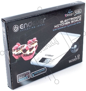 Электронные кухонные весы Endever Skyline KS-525, вес от 2 г до 5 кг. Стальной корпус, LCD-дисплей, авто отключение