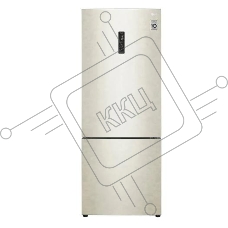 Холодильник LG GC-B569PECM бежевый глянц. двухкамерный инвертер 329/122л морозилка снизу, No Frost