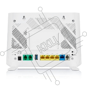 Роутер Wi-Fi  VDSL2/ADSL2+ Zyxel DX3301-T0, 2xWAN (GE RJ-45 и RJ-11), Annex A, profile 35b, 802.11a/b/g/n/ac/ax (600+1200 Мбит/с), EasyMesh, 4xLAN GE, 2xFXS, 1xUSB2.0