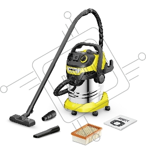 Строительный пылесос Karcher WD 5 P S V-25/5/22 1100Вт (уборка: сухая/сбор воды) желтый