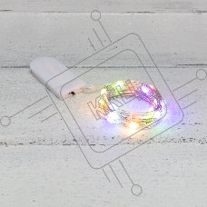 Гирлянда «Роса» с крупными каплями 2 м, 20 LED, цвет свечения мультиколор, 2хCR2032 в комплекте, тонкий батарейный блок NEON-NIGHT