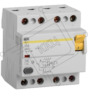 Выключатель дифференциального тока (УЗО) 4п 32А 30мА тип AC ВД1-63 ИЭК MDV10-4-032-030