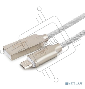 Кабель USB 2.0 Cablexpert CC-P-mUSB02W-1.8M, AM/microB, серия Platinum, длина 1.8м, белый, блистер