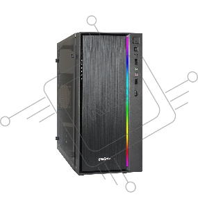 Корпус Minitower ExeGate mEVO-9301 Black-RGB light, ATX, <500NPX>, 2*USB+1*USB3.0, HD Audio