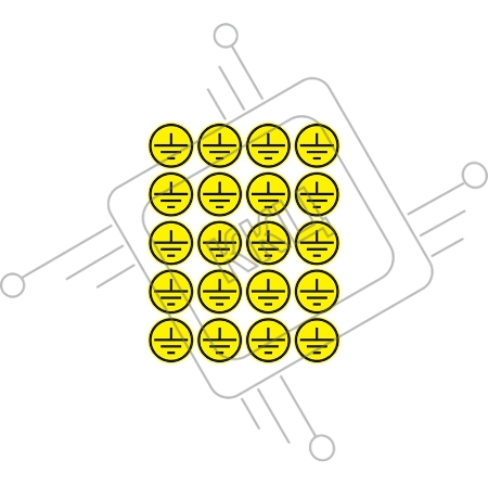 Наклейки знаки электробезопасности «Заземление» d - 20 мм REXANT (20шт на листе)