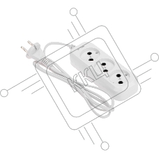 Удлинитель PROconnect 3 гнезда, 1,5 м, 2х0,75 мм², б/з, белый