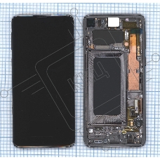 Дисплея для Samsung Galaxy S10 SM-G973F в сборе с тачскрином ServicePack, черный (GH82-18850A)
