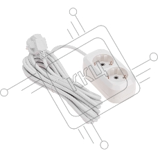 Удлинитель PROconnect 2 гнезда, 5 м, 3х0,75 мм², с/з, белый