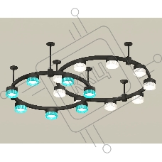 Светильник Ambrella light XR92221210/16 SBK/CL/BL черный песок/прозрачный/голубой GX53
