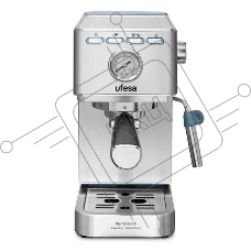 Кофеварка рожковая Ufesa CE8030 MILAZZO серебристый, исп. кофе - молотый, 1.4 л, 1350 Вт, 20 Бар.