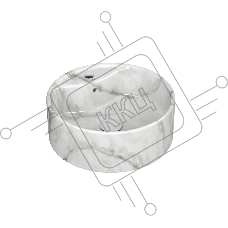 Раковина накладная BAU Element D41, с отверстием под смеситель, мрамор + выпуск клик-клак, белый