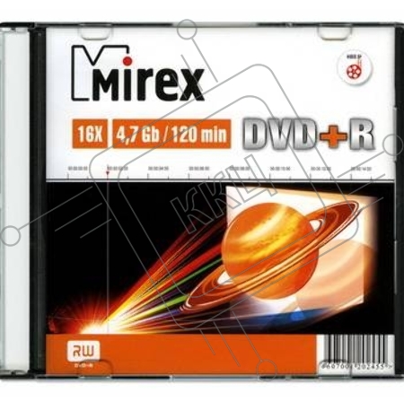 Диск DVD+R Mirex 4.7 Gb, 16x, Slim Case (1), (1/200)