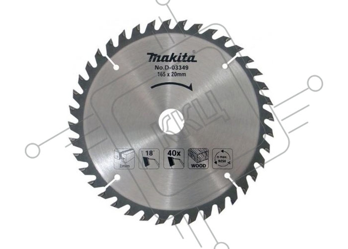 Диск пильный Оснастка Makita D-45923 Standard,ф185х30\16\20х2мм,40зуб,д\дерева