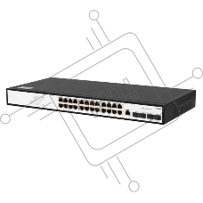 Управляемый коммутатор SNR уровня 2+, 24 порта 10/100/1000Base-T, 4 порта 1/10G SFP+, встроенный БП ~220V AC