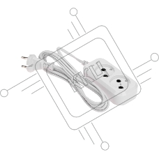 Удлинитель PROconnect 2 гнезда, 3 м, 2х0,75 мм², б/з, белый
