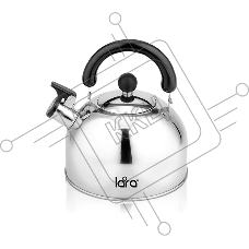 Чайник металлический LARA LR00-40 (зеркальный) 2л, индукционное дно, толщина стенок 0.35мм, свисток