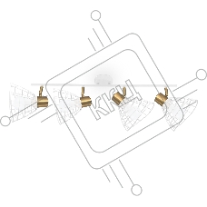 Светильник Ambrella light TR8603/4 WH/GD белый/золото E27*4 max 40W 465*154*230