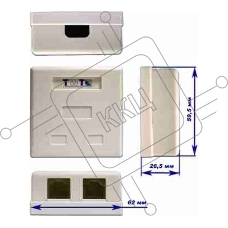 Розетка TWT (TWT-SM2-4512-WH) настенная 1 порт RJ-45 категории 5е и 1 порт RJ-12. UTP. белая
