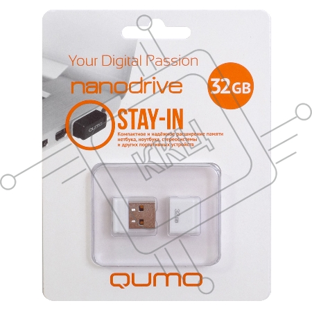 Флэш Диск USB 2.0 QUMO 32GB NANO QM32GUD-NANO-W White